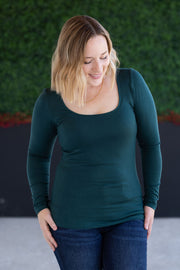 WAREHOUSE Alyssa Long Sleeve Top - Hunter Green