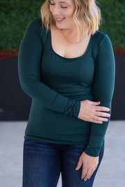 WAREHOUSE Alyssa Long Sleeve Top - Hunter Green