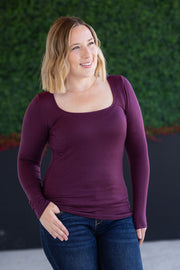 WAREHOUSE Alyssa Long Sleeve Top - Plum
