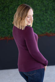 WAREHOUSE Alyssa Long Sleeve Top - Plum