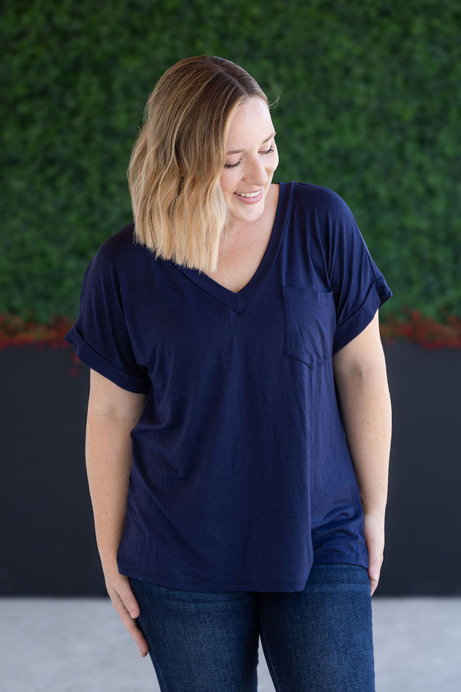 WAREHOUSE Sierra Pocket Top - Navy