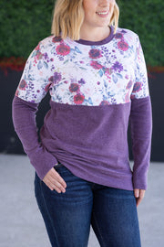 WAREHOUSE Natalie Pullover - Burgundy Bloom and Plum