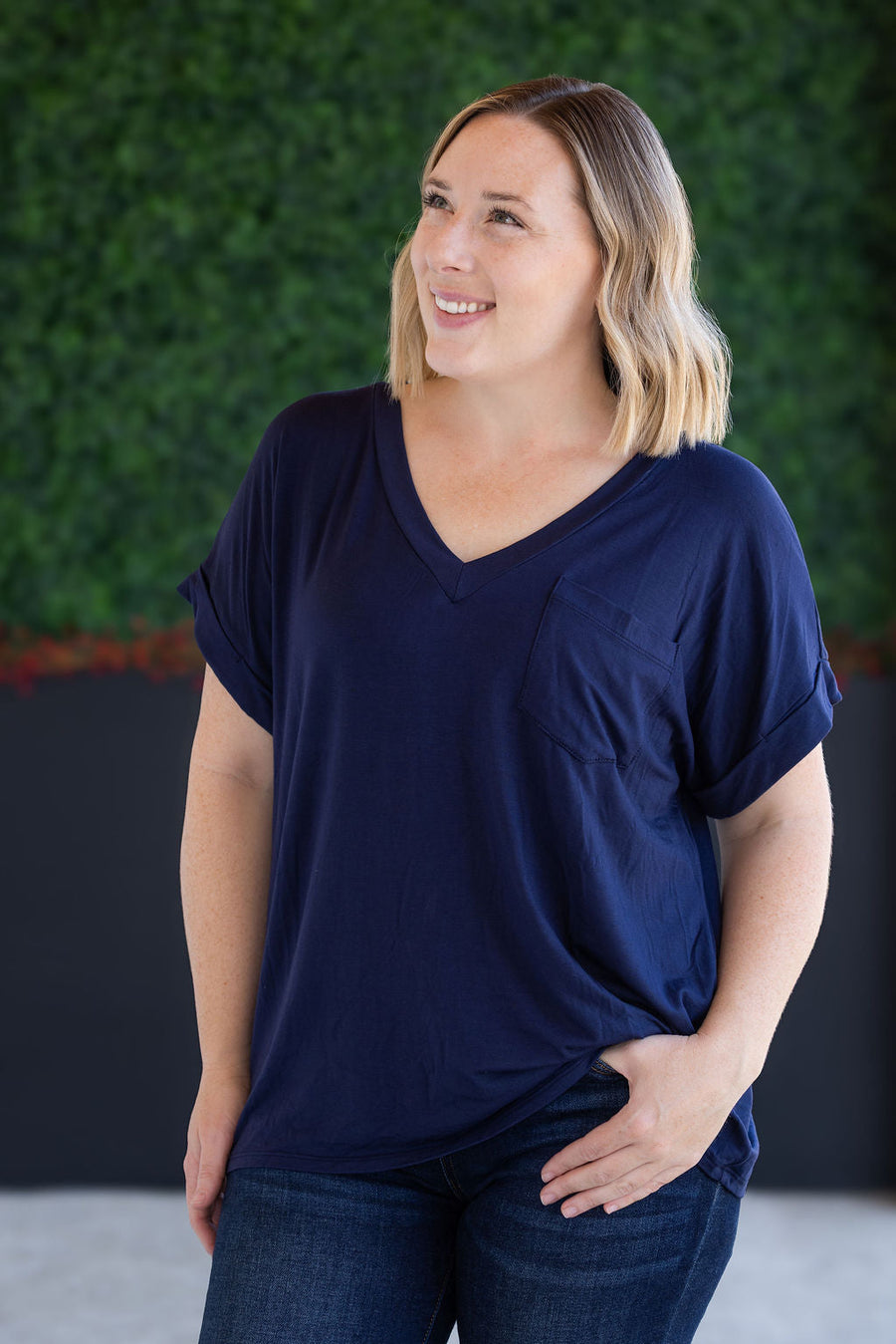 WAREHOUSE Sierra Pocket Top - Navy