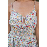 Smocked Waist Mini Dress- Blue