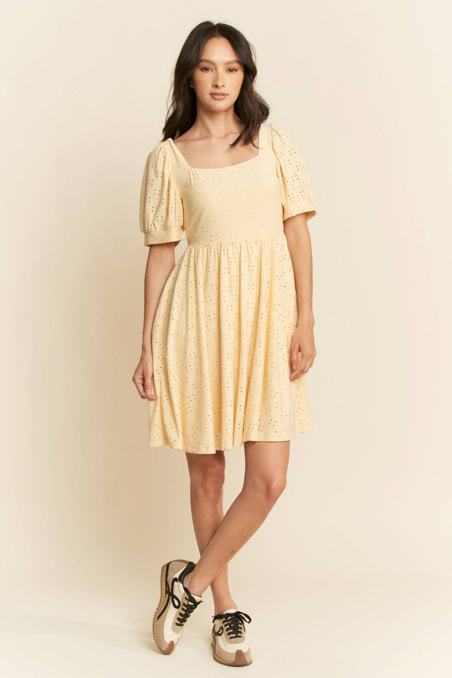 Eyelet Babydoll- Butter Yellow