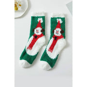 Plush Cozy Christmas Theme Socks: MIX COLOR / ONE