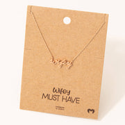 Wifey Handwritten Pendant Necklace: Silver