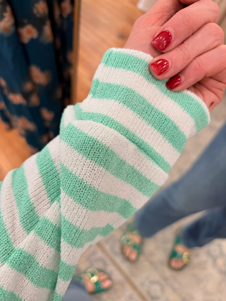 Amelia Striped Hoodie - Green