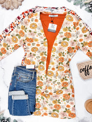 WAREHOUSE Classic Cardigan - Fall Boho Floral FINAL SALE