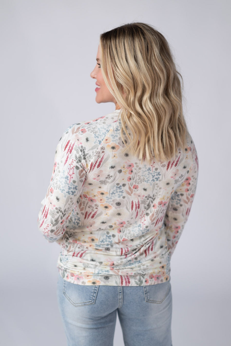 WAREHOUSE Blair Long Sleeve Top - Wildflower Gardens