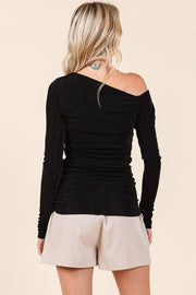 One Shoulder Long Sleeve Top