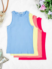 WAREHOUSE Tara Ribbed Tank - Yellow