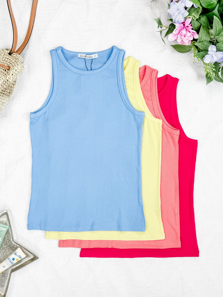 WAREHOUSE Tara Ribbed Tank - Yellow