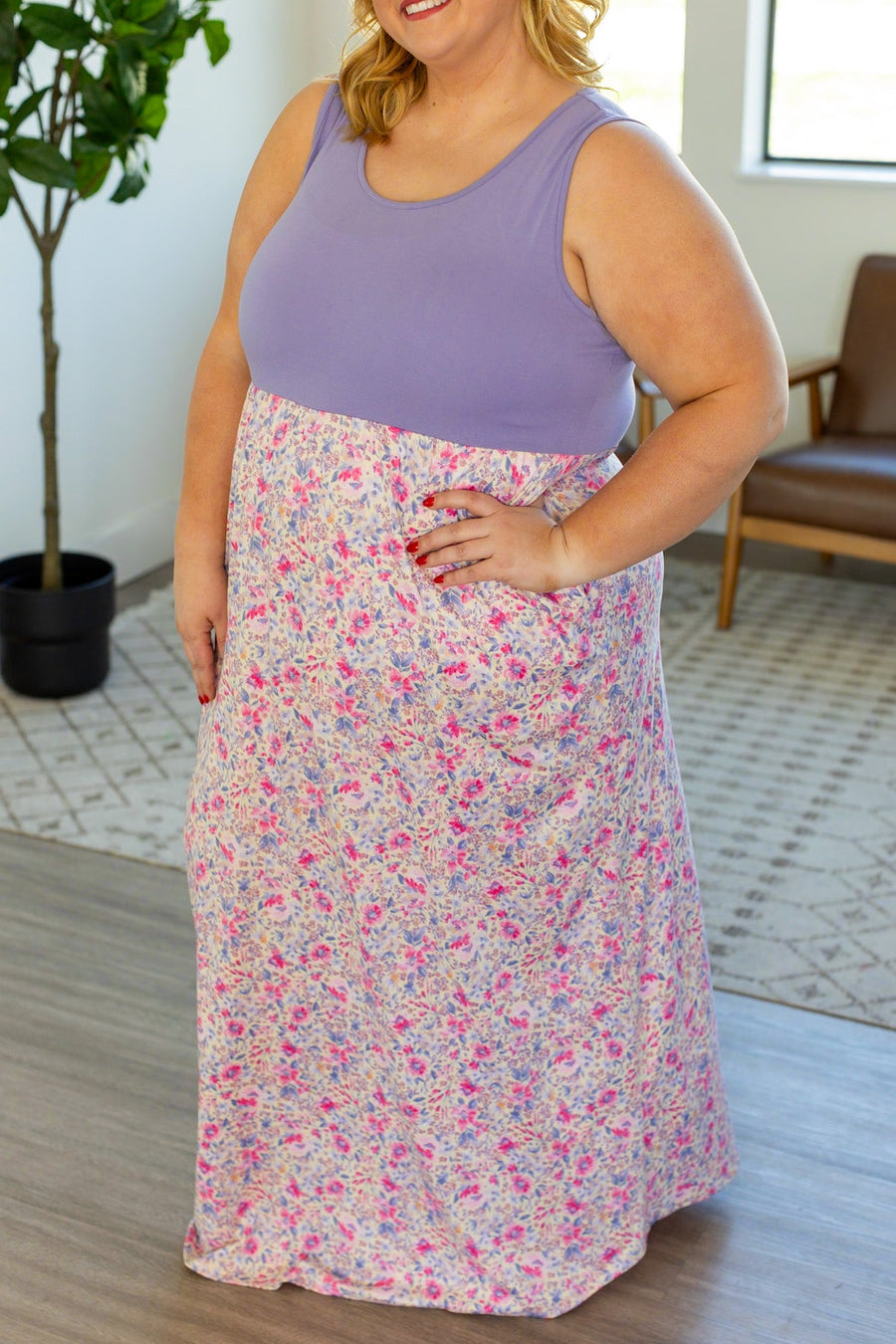 IN STOCK Samantha Maxi Dress - Purple Floral