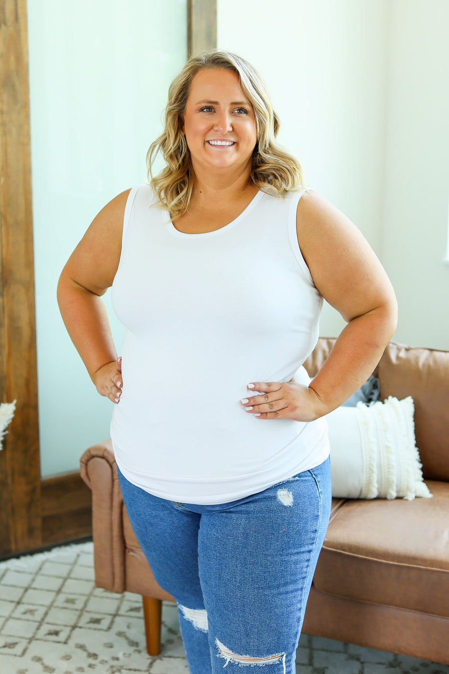 WAREHOUSE Ava Tank- White