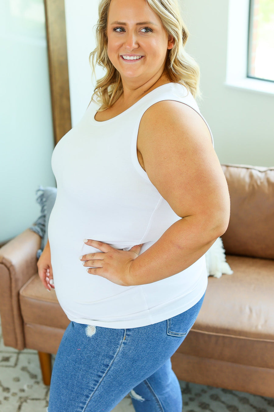 WAREHOUSE Ava Tank- White