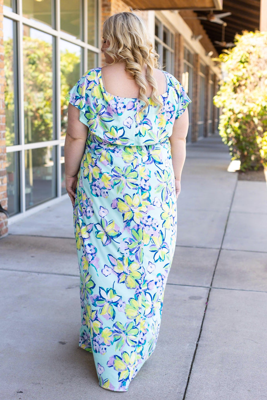 Oakley Off The Shoulder Maxi Dress - Mint Floral