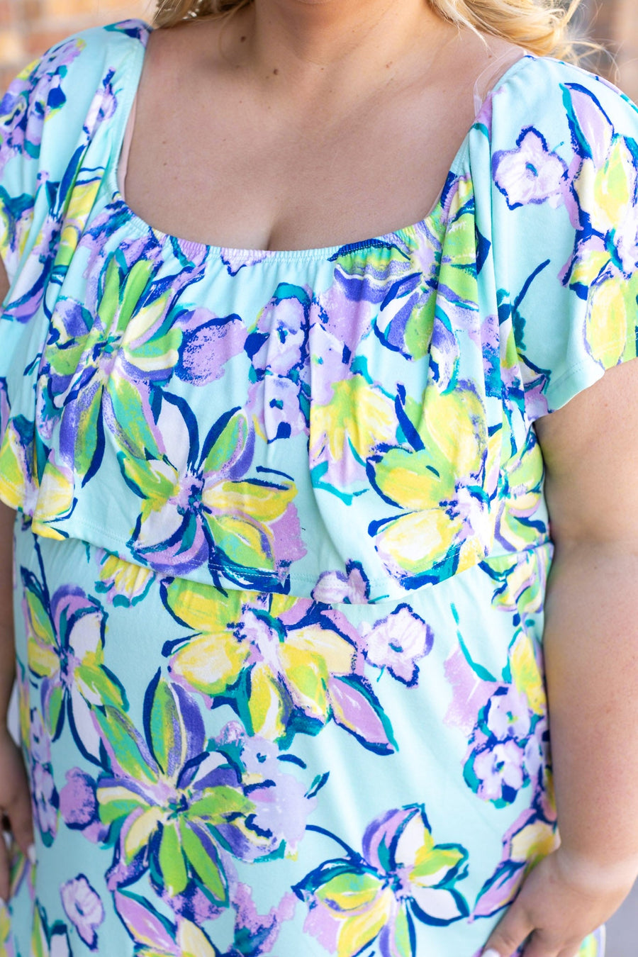 Oakley Off The Shoulder Maxi Dress - Mint Floral