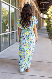 Oakley Off The Shoulder Maxi Dress - Mint Floral