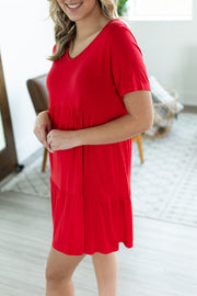 Ruffle Dress - Red FINAL SALE