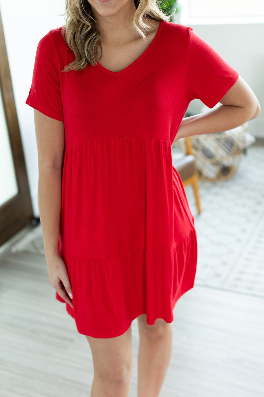 Ruffle Dress - Red FINAL SALE