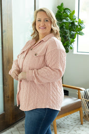 Cable Knit Jacket - Blush Pink FINAL SALE