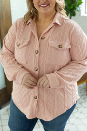 Cable Knit Jacket - Blush Pink FINAL SALE