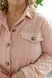 Cable Knit Jacket - Blush Pink FINAL SALE
