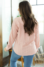 Cable Knit Jacket - Blush Pink FINAL SALE