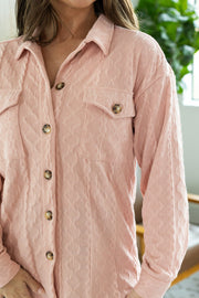 Cable Knit Jacket - Blush Pink FINAL SALE