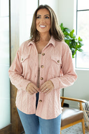 Cable Knit Jacket - Blush Pink FINAL SALE