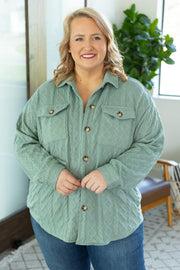 Cable Knit Jacket - Sage FINAL SALE