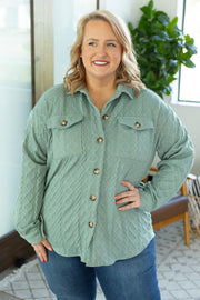 Cable Knit Jacket - Sage FINAL SALE