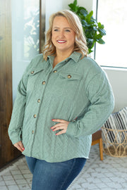 Cable Knit Jacket - Sage FINAL SALE