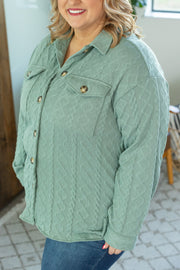 Cable Knit Jacket - Sage FINAL SALE