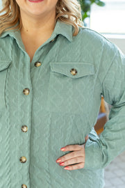 Cable Knit Jacket - Sage FINAL SALE