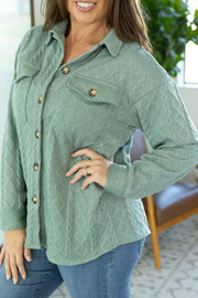 Cable Knit Jacket - Sage FINAL SALE
