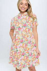 Floral Button Up Dress- Garden Party
