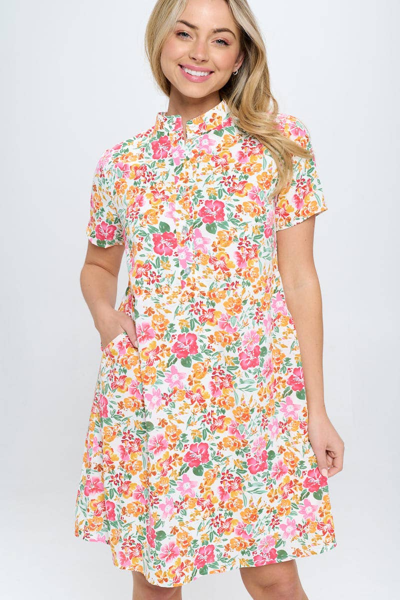 Floral Button Up Dress- Garden Party