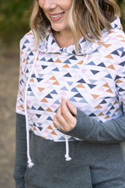 WAREHOUSE Hailey Pullover Hoodie - Geometric and Charcoal