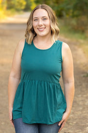 WAREHOUSE Renee Ruffle Tank - Teal
