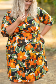 WAREHOUSE Taylor Dress - Bold Olive Floral FINAL SALE