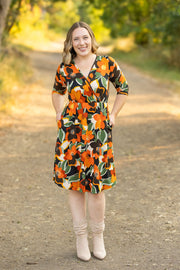WAREHOUSE Taylor Dress - Bold Olive Floral FINAL SALE