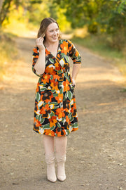 WAREHOUSE Taylor Dress - Bold Olive Floral FINAL SALE