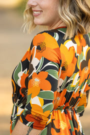 WAREHOUSE Taylor Dress - Bold Olive Floral FINAL SALE