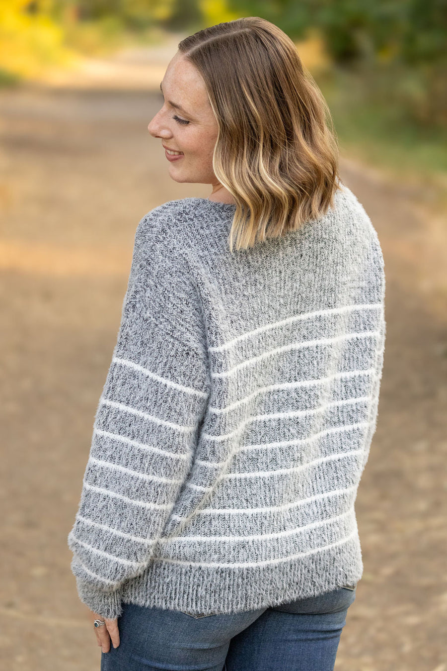 WAREHOUSE Cozy Striped Sweater - Black