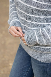 WAREHOUSE Cozy Striped Sweater - Black