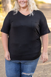 WAREHOUSE Sophie Pocket Tee - Black | Women's Short Sleeve