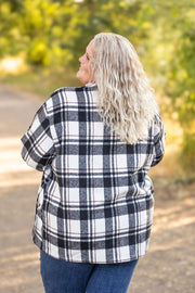 WAREHOUSE Norah Plaid Shacket - Ivory and Black