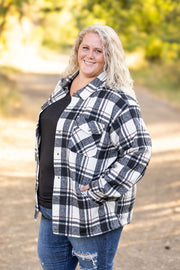 WAREHOUSE Norah Plaid Shacket - Ivory and Black